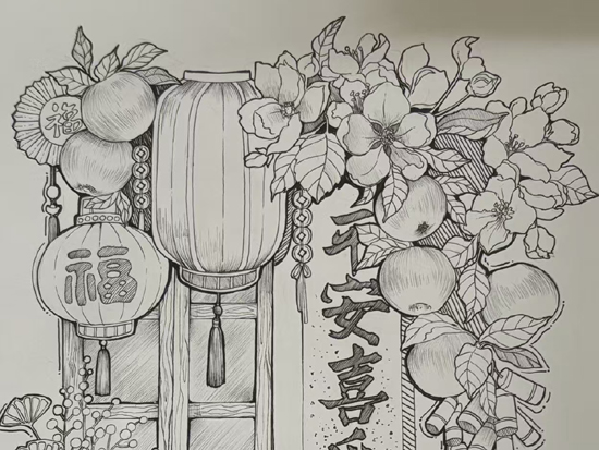 《窗畔岁喜图》柴明雪23动漫制作技术1班.jpg
